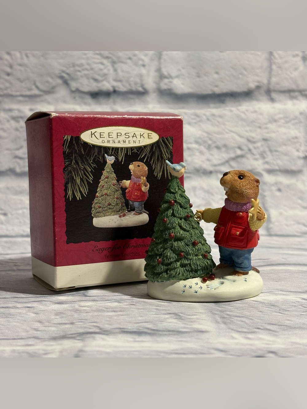 Vintage 1994 Hallmark Keepsake Tender Touches “Eager For Christmas” ornament